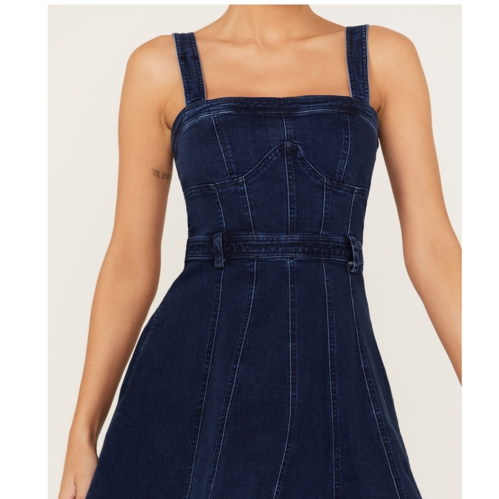FREE PEOPLE WOMEN'S MARGOT DENIM MINI DRESS Size M